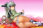 Konachan.com - 96590 ass gotou_matabei green_hair hyakka_ryouran_samurai_girls panties tagme_(artist) underwear