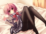 Konachan.com - 76345 bed blush pantyhose pink_hair