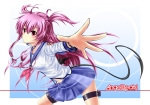 Konachan.com - 76669 angel_beats! blush long_hair pink_eyes pink_hair skirt tail twintails yui_(angel_beats!)