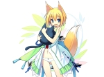 Konachan.com - 79232 animal_ears blonde_hair blue_eyes cat dress foxgirl panties poco ribbons underwear
