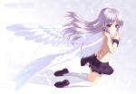 Konachan.com - 77027 angel_beats! gray_hair kneehighs long_hair skirt tachibana_kanade tenshi wings yellow_eyes
