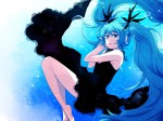 Konachan.com - 82911 barefoot blue dress hatsune_miku naka twintails vocaloid