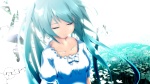Konachan.com - 87697 blue_hair bow flowers hatsune_miku long_hair twintails vocaloid white