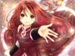 Konachan.com - 99424 hadaarennjared mahou_shoujo_madoka_magica red_hair sakura_kyouko spear weapon
