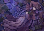 Konachan.com - 97110 book dress hat patchouli_knowledge purple_hair ratsunagina touhou