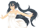 Konachan.com - 172017 black_hair blush dress hatsune_miku kokankonkako long_hair twintails vocaloid white