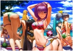 Konachan.com - 170147 ass beach bikini kaenbyou_rin kisume kochiya_sanae komeiji_koishi komeiji_satori kurodani_yamame navel reiuji_utsuho swimsuit touhou wink