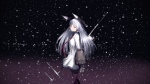 Konachan.com - 184470 gray_hair kantai_collection long_hair murakumo_(kancolle) night orange_eyes pennel snow tie weapon