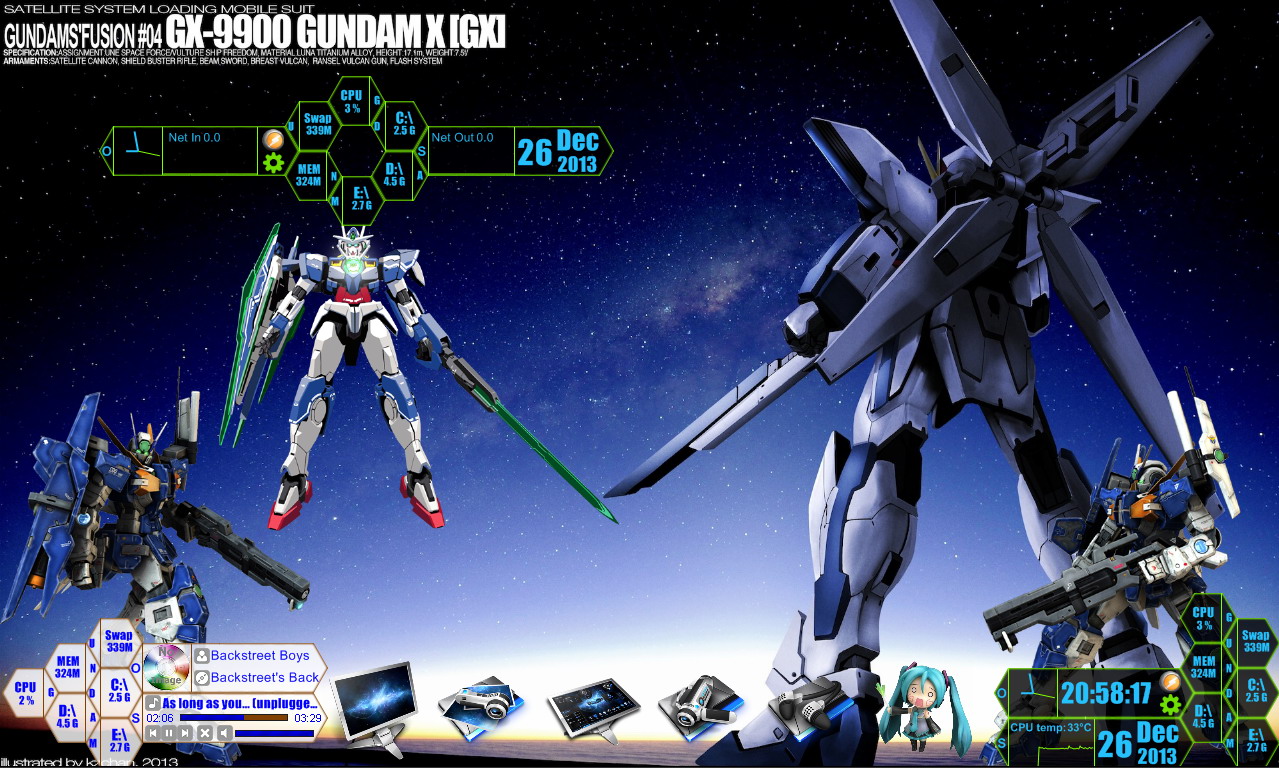Desktop Goodies: Gundam 00 no1 Type H Rainmeter 